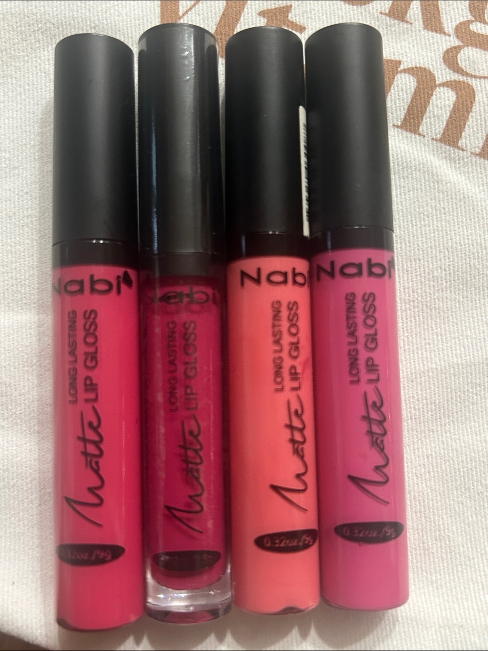 4 Full Size Nabi Matte Pink Lipglosses Mauve Pinkle Sexy Flamingo Rose New
